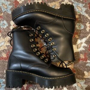 Dr. Martens Black Leather Leona Boots